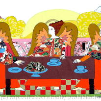 Angels having a cup of tea