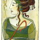 Thalia | £120 | 12 x 15cm | hand coloured etching Thalia