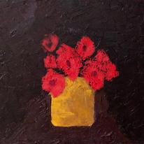 Still life with bowl of flowers