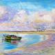 Boat In Mauritius | £60 | | acrlylic on box canvas Boat In Mauritius