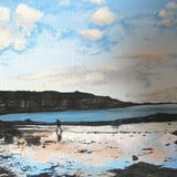Reflections of A Winter Sky Print - Blank Greetings Card Print from Original Acrylic