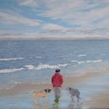 A Bracing Walk Print - Blank Greetings Card Print from Original Acrylic