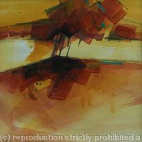 Trees, new sun, horizon