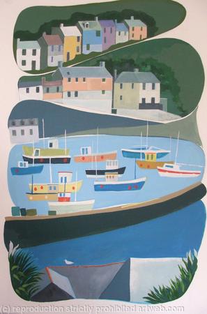 Mevagissey- Houses above,  rooves below