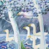 Noahs Birds Triptych 3 - Acrylic on canvas