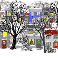 Houses in the Snow