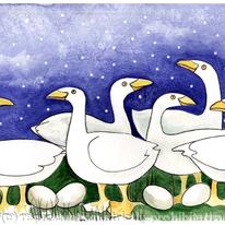 Six Geese a-laying