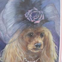 Poodle in Ascot Hat