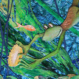 froggy's treasure - detail 1 - mixed media painting and collage
