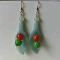Amazonite petal earrings