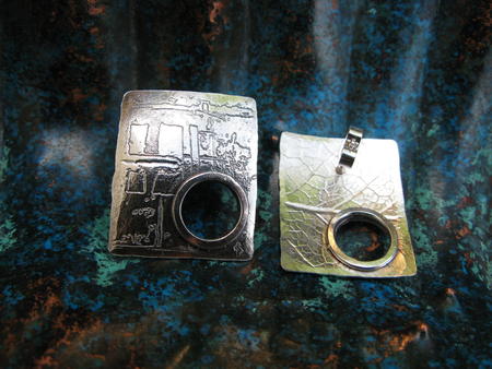 Silver Etched Earrings