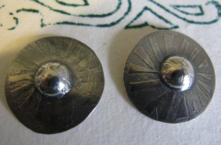 Oxidised Shield stud earrings