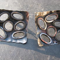 Silver Link Stud Earrings