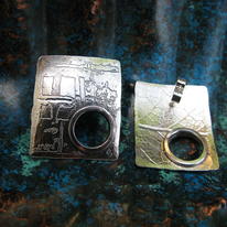 Silver Etched Earrings