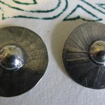 Oxidised Shield stud earrings