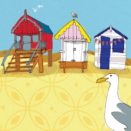 huts and seagulls