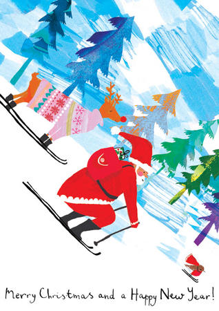 Skiing Santa