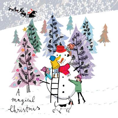 snowman and santa