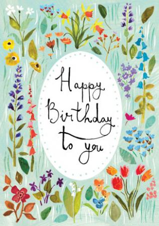 birthday floral frame