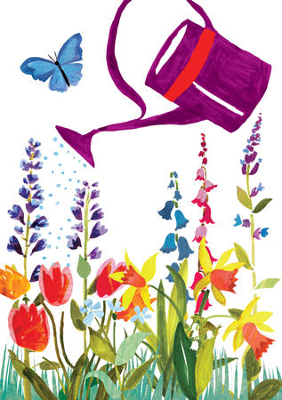 watering the flowers