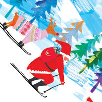 Skiing Santa