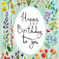 birthday floral frame