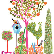 orange tree and topiary