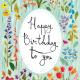 birthday floral frame