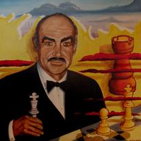 Surreal Oil Painting of Sean Connery