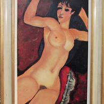 Original oil painting Nude inspired by Modigliani