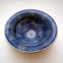 swimming fish blue bowl