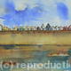 french beach huts | (sold) | | watercolour and pen french beach huts