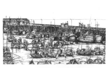 Bridlington Harbour East Yorkshire - low tide