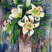 White Lillies in Vase