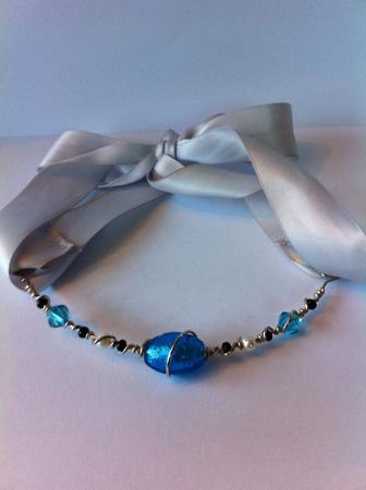 Victoria - pearl and crystal headband and necklace 