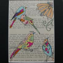 Rainbow Birds with Flower