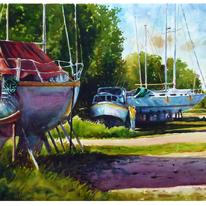 Working on the boat