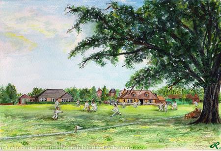 Cricket Match at Ickwell Green, Bedfordshire.