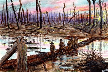 Chateau Wood, Ypres. Dawn, 29th Oct. 1917.