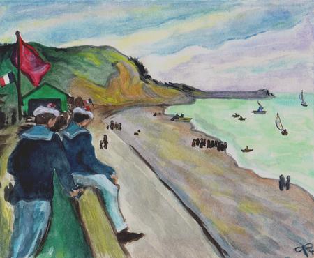 The Beach at Fecamp (after Albert Marquet)