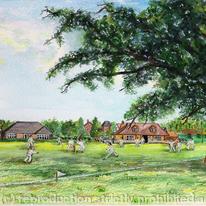 Cricket Match at Ickwell Green, Bedfordshire.
