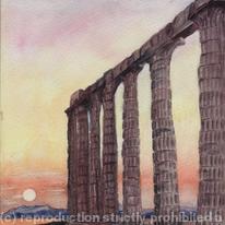 Temple of Poseidon at Sounion, Greece.