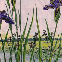 The Iris Garden at Horikiri (after Hiroshige)