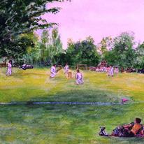 Cricket at Hatley St George, S.Cambs.