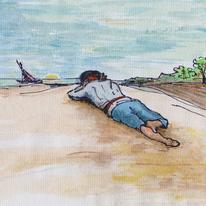 Boy looking at the Sea