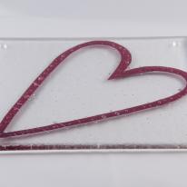 Copper Heart Collection Outline Heart Cheese Plate, Table Mat