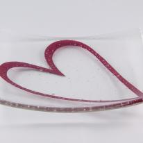 Large Slumped Dish Outline Heart