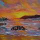 sunset over the sea | £85 | 40 x 40cm | oil on canvas sunset over the sea