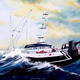 Dolphin in Heavy Seas | £255 | | Acrylic on Canvas Dolphin in Heavy Seas