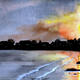 Seascape Sunset | £145(sold) | | Water Colour Seascape Sunset